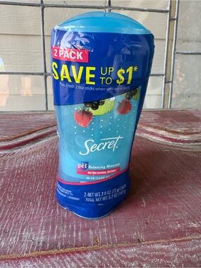 Secret Antiperspirant Deodorant Clear Gel Refreshing Berry 2Pk 48 Hr. RARE New